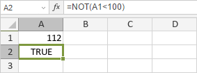 Функция NOT: TRUE