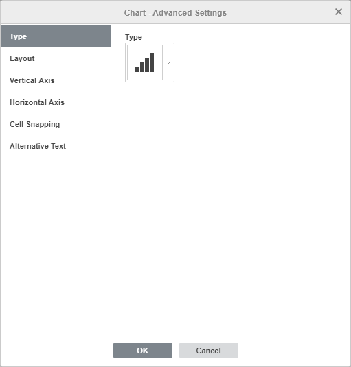 Chart - Advanced Settings window