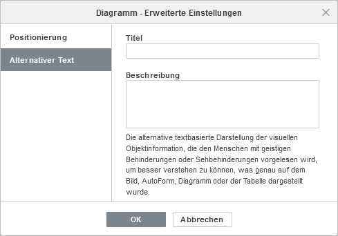 Diagramm - Erweiterte Einstellungen