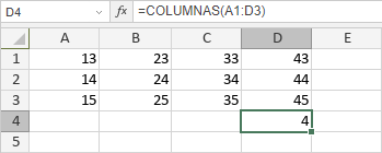 Función COLUMNAS