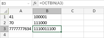 Fonction OCTBIN