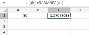 Función RADIANES