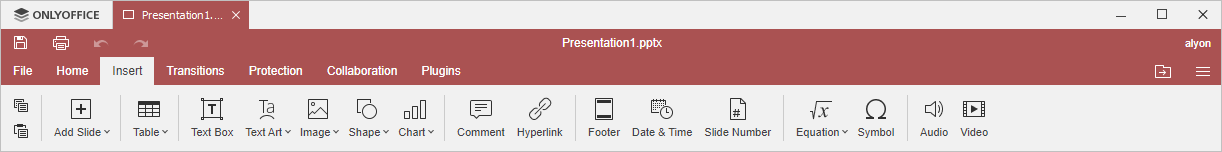 Insert tab