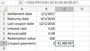 ODDLPRICE Function