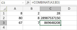 Función COMBINAT