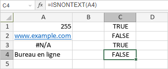 Fonction ISNONTEXT