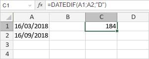 Fonction DATEDIF