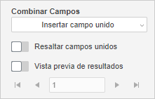 Sección de combinación de campos