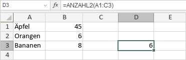 ANZAHL2-Funktion