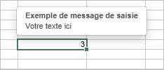 Message de saisie - modèle