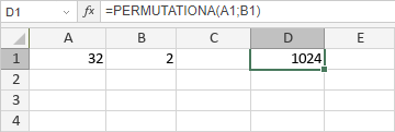 Fonction PERMUTATIONA