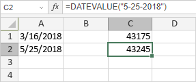 Funzione DATEVALUE