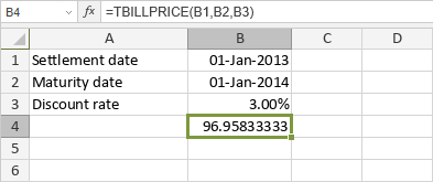 TBILLPRICE Function