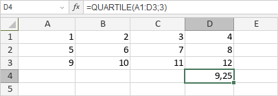 QUARTILE-Funktion