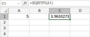 SQRTPI Function