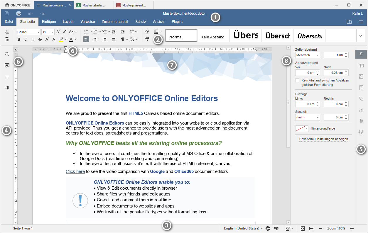 Dialogbox Desktop-Dokumenteneditor