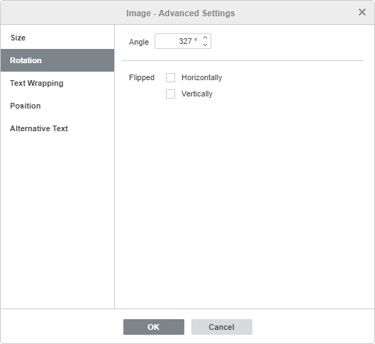 Image - Advanced Settings: Rotation