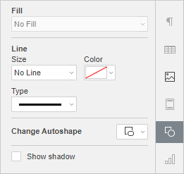 Shape Settings tab