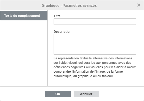 Fenêtre Graphique - Paramètres avancés