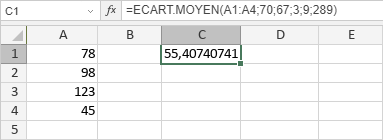 Fonction ECART.MOYEN