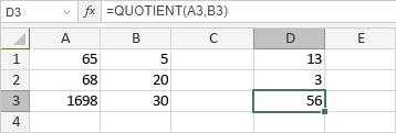 QUOTIENT Function