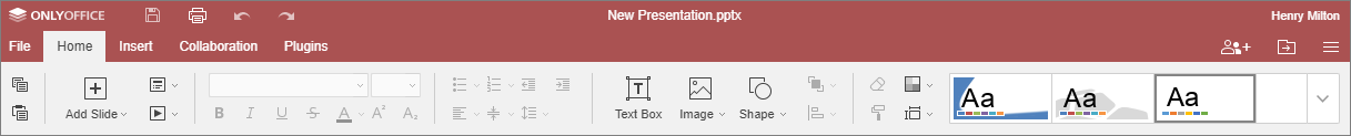 Home tab