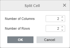 Split Cells window