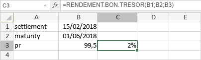 Fonction RENDEMENT.BON.TRESOR