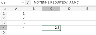 Fonction MOYENNE.REDUITE