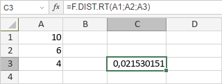 Fonction F.DIST.RT