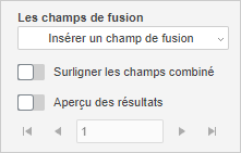 Section Fusionner les champs