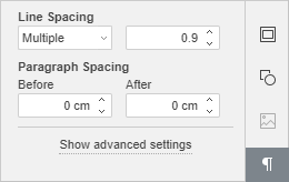 Paragraph Settings tab