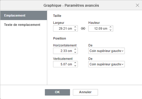 La fenêtre Graphique - Paramètres avancés