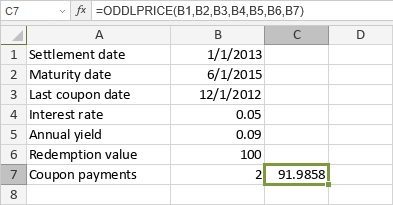 ODDLPRICE Function