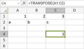 Функция TRANSPOSE