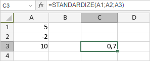 Fonction STANDARDIZE