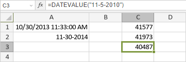 DATEVALUE Function