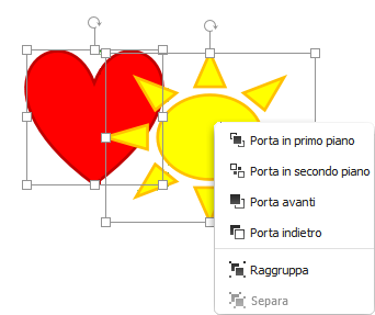 Raggruppare più oggetti