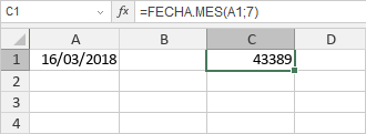 Función FECHA.MES