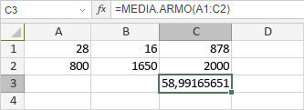 Función MEDIA.ARMO