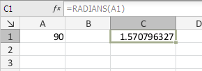 Fonction RADIANS