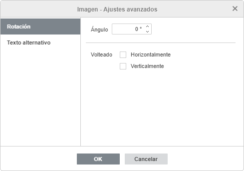 Imagen - ajustes avanzados: Rotación