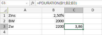 PDURATION-Funktion