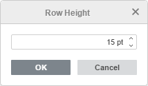 Row Height window