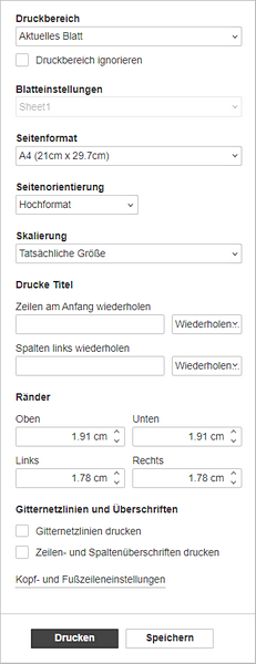 Print Settings window