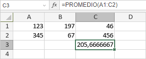 Función PROMEDIO