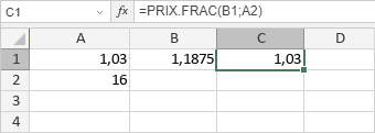 Fonction PRIX.FRAC