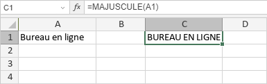 Fonction MAJUSCULE