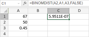 Funzione BINOMDIST