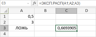 Функция ЭКСП.РАСП
